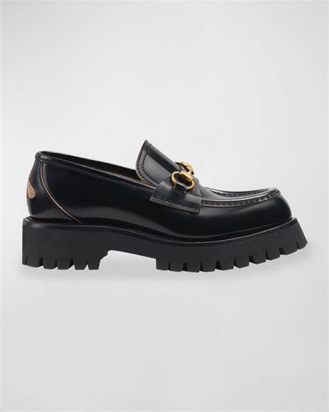 gucci django leather lug-sole loafers|gucci lug sole loafers.